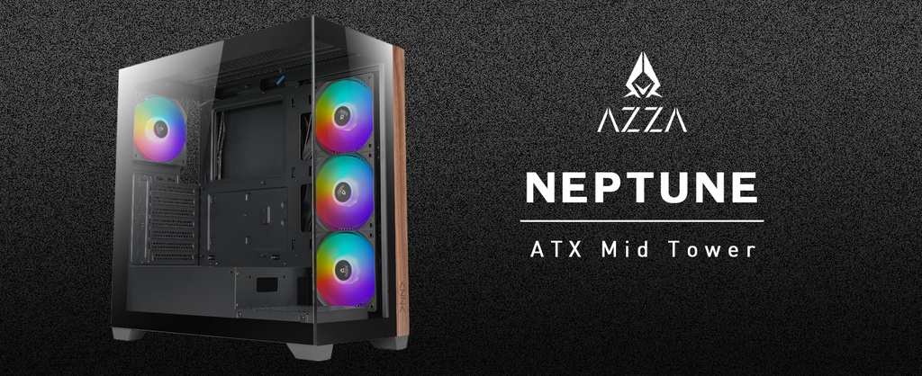 AZZA CASE NEPTUNE 491 ATX MID TOWER ATX  MICRO ATX  ITX VIDRIO TEMPLADO  1x USB 3.0 2x USB 2.0 1xMIC 1x HD AUDIO(NEGRO) - Newegg