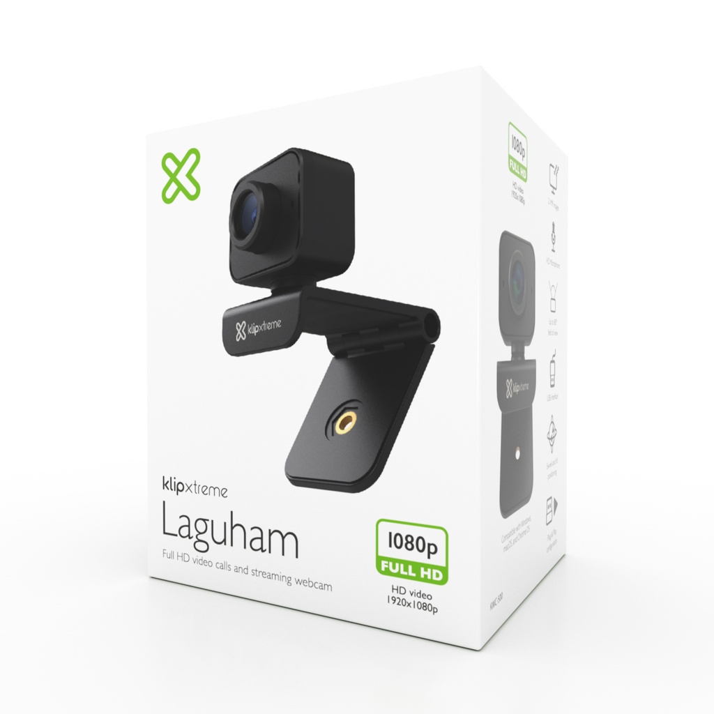KLIPXTREME CAMARA WEB HD 1920X1080P HASTA 2.1MP CON MICROFONO HD NEGRO (KWC-500) - Klip Xtreme