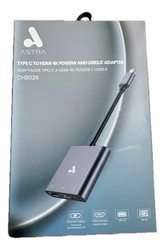 ASTRA ADAPTADOR TIPO C A HDMI/ PD100W/ USB3.0 - Mercado Libre - Mercado Libre Venezuela