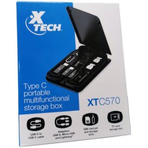 XTECH ESTUCHE  MULTIFUNCIONAL PARA ALMACENAMIENTO C/ CABLE USB TIPO C A USB TIPO - Hardcore Computación