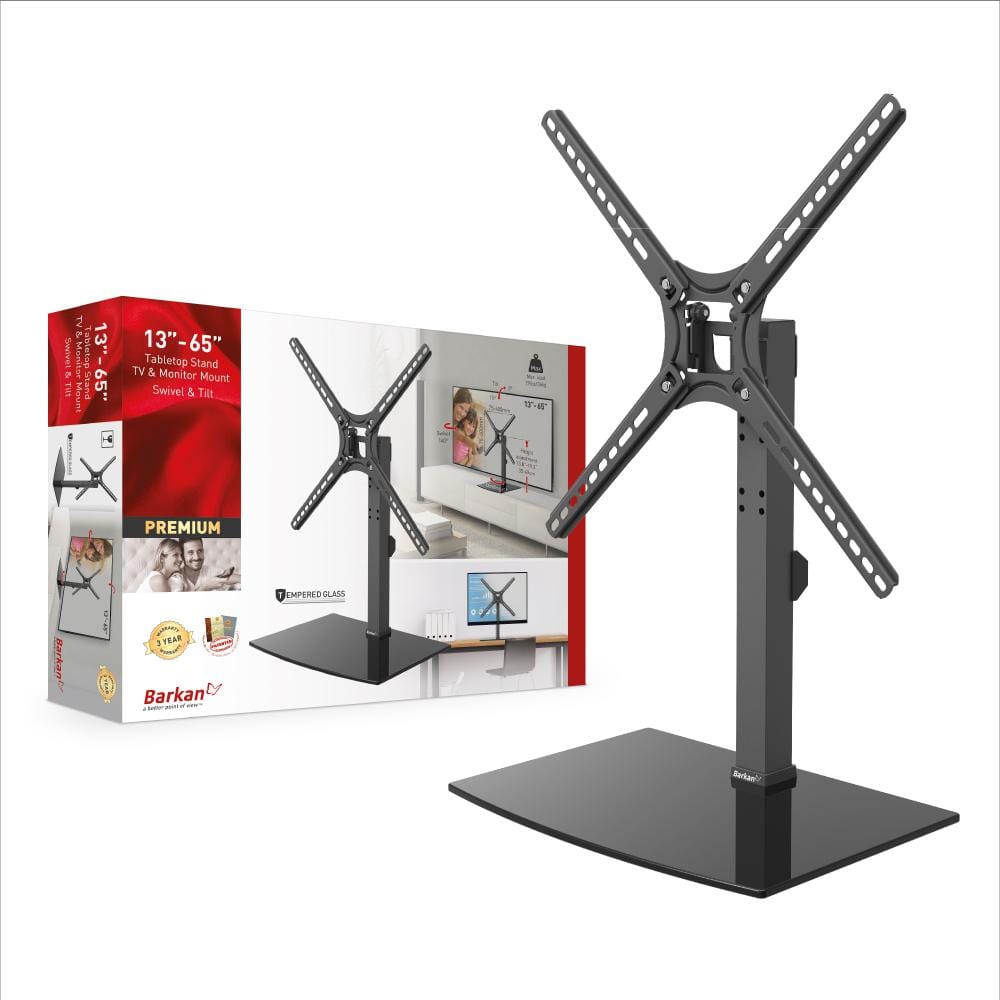 BARKAN BASE AJUSTABLE DE ACERO PARA TV CON CABLE PARA ANTENA INGRADA DE 19" A 65 - The Home Depot