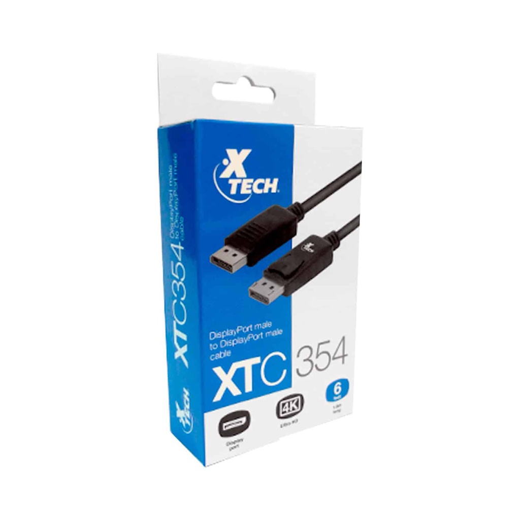 XTECH CABLE CON CONECTOR DISPLAYPORT MACHO A DISPLAYPORT MACHO 2 AWG 1,80 MTS (X - Westor