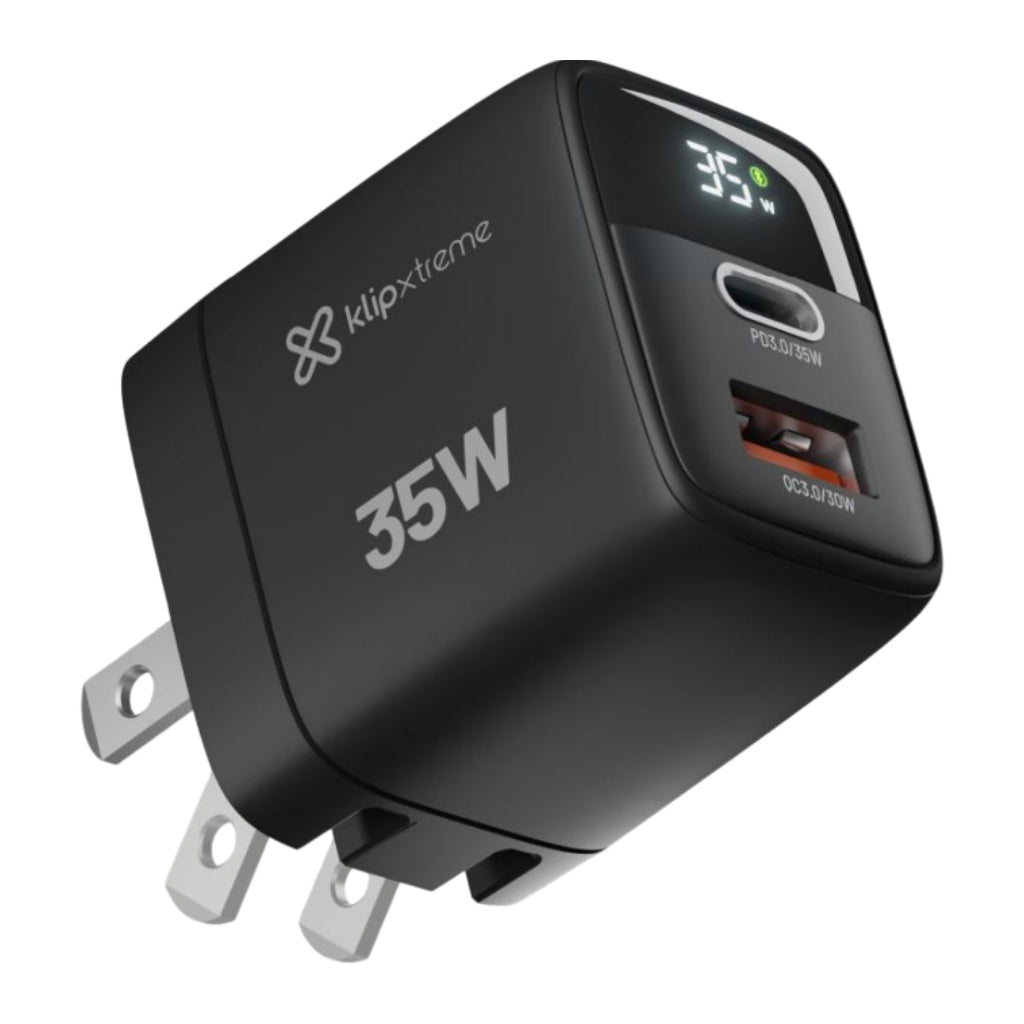 KLIPXTREME CARGADOR DE PARED DE CARGA RAPIDA 35W TIPO C  / PD3.0 + USB-A (KMC-25 - Unimart.com