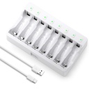 EBL CARGADOR DE BATERÍA DE 8 BAHÍA,  BATERÍAS RECARGABLES AA, AAA, Ni-MH, Ni-Cd - EBLOfficial