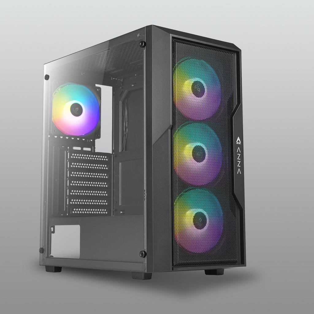 AZZA CASE FIGHTER 290 ATX MID TOWER ATX  MICRO ATX  ITX VIDRIO TEMPLADO  1x USB  - AZZA