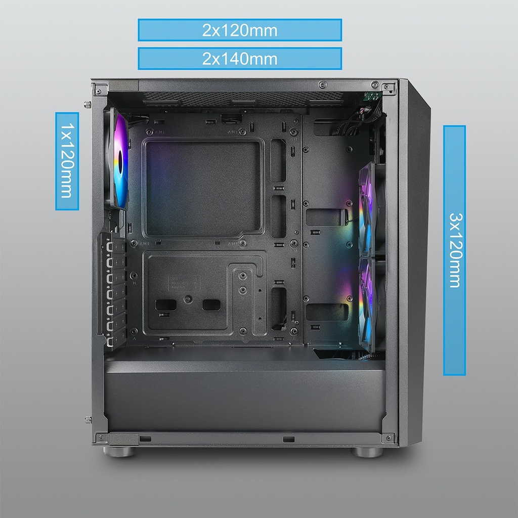 AZZA CASE SENTINEL 203A01B ATX MID TOWER ATX  MICRO ATX  ITX VIDRIO TEMPLADO 1x  - AZZA