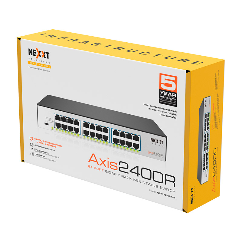 NEXXT SWITCH AXIS2400R 24 PUERTOS MONTAJE EN BASTIDOR 1GBPS