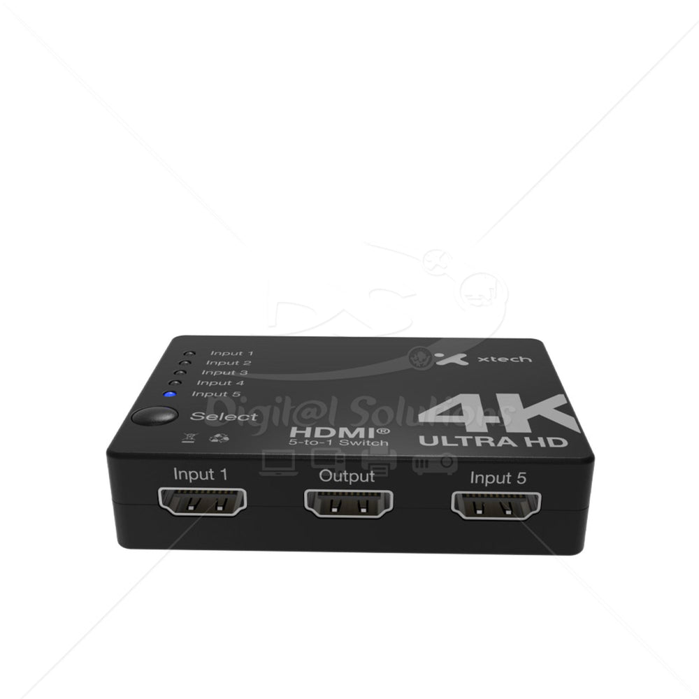 XTECH SWITCH 5 PUERTOS EN 1 HDMI HEMBRA 4K UHD CONTROL