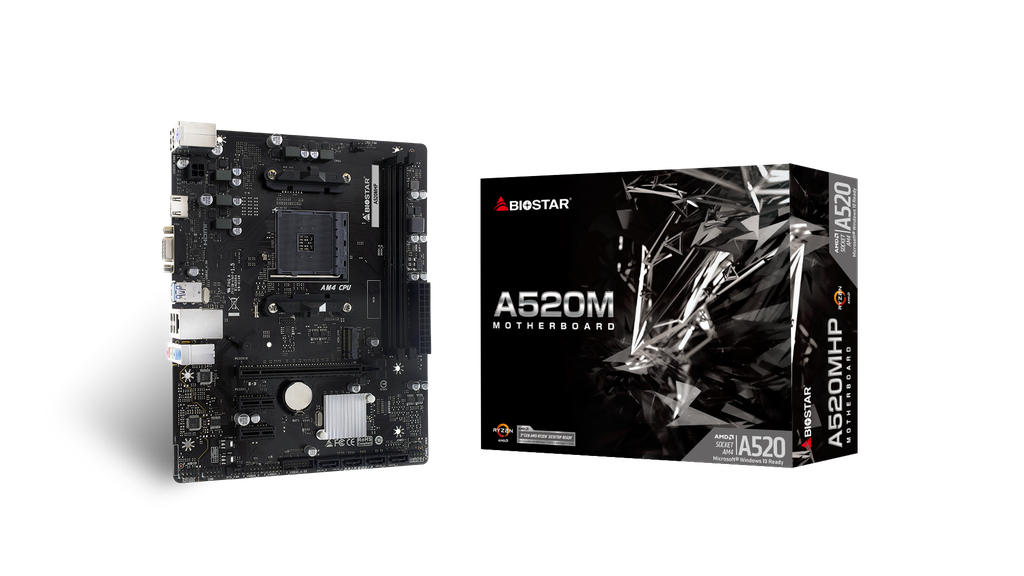 BIOSTAR TARJETA MADRE A520MHP AMD RYZEN AM4 2xDDR4 HASTA 64G