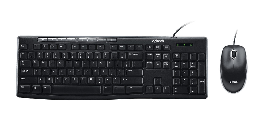 LOGITECH COMBO TECLADO Y MOUSE MK200 ALAMBRICO NEGRO
