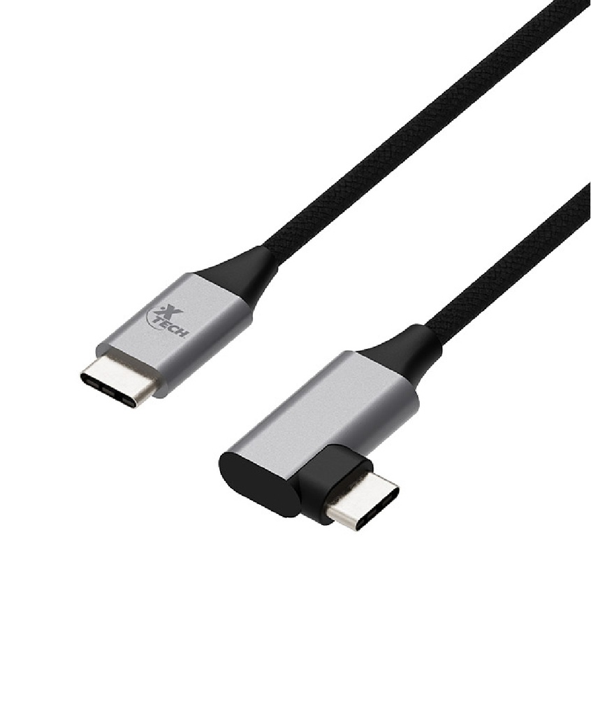 XTECH CABLE CONECTOR EN FORMA L USB-C MACHO A USB-C