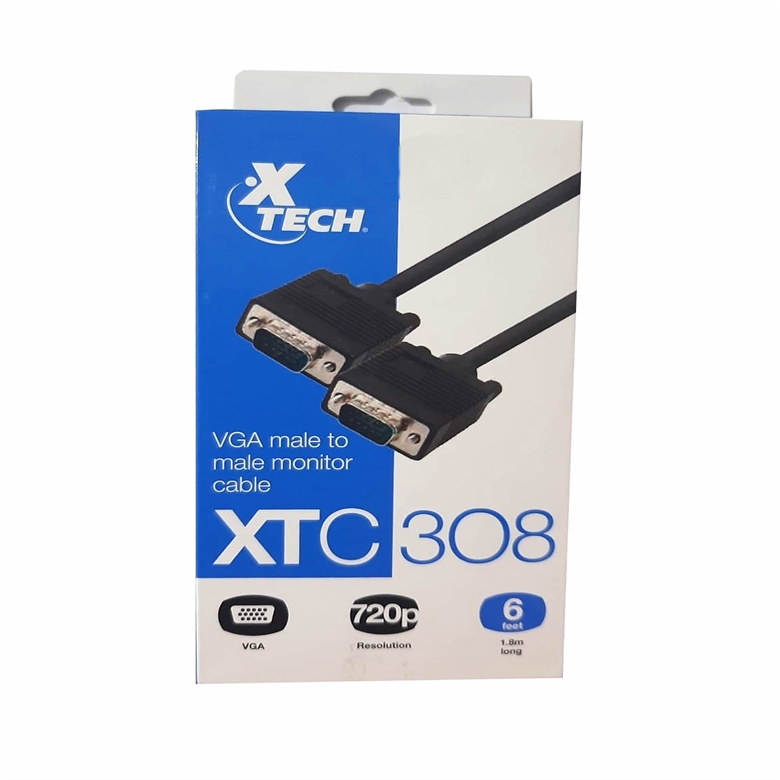 XTECH CABLE VGA MACHO A VGA MACHO 30 AWG 720P 1, 8M