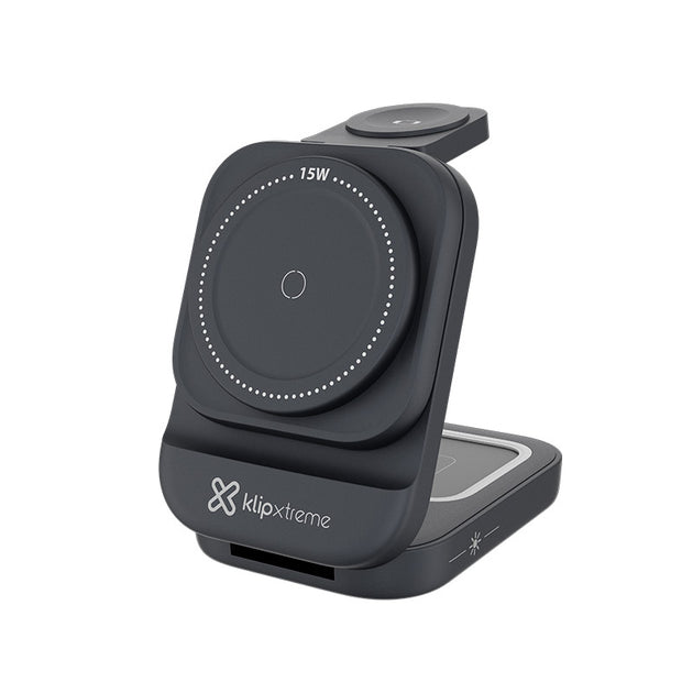KLIP XTREME CARGADOR ESCRITORIO WIRELESS 3 EN 1 15W 3W