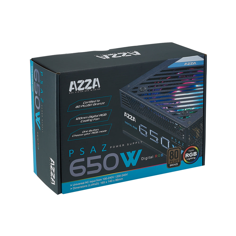 AZZA FUENTE PODER 650W 80PLUS BRONZE CERTIFICADA/