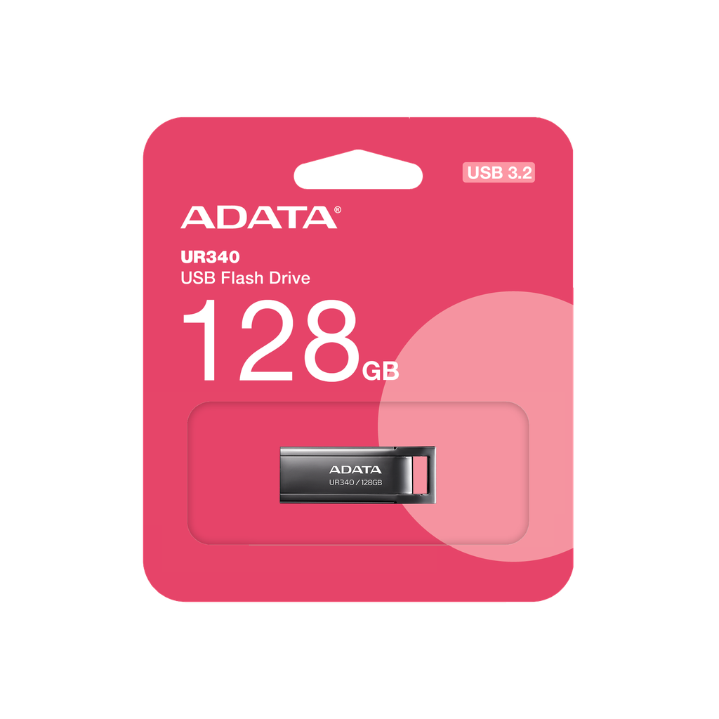 ADATA PEN DRIVE UR340 128GB USB 3.2 GEN1 NEGRO SIN TAPA