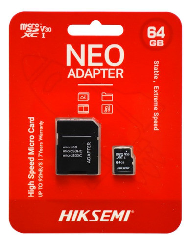 HIKSEMI TARJETA MICRO SDXC 256GB CLASE 10 NEO C/ADAPTADOR