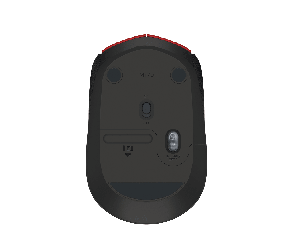 LOGITECH MOUSE WIRELESS M170 3 BOTONES ROJO NEGRO