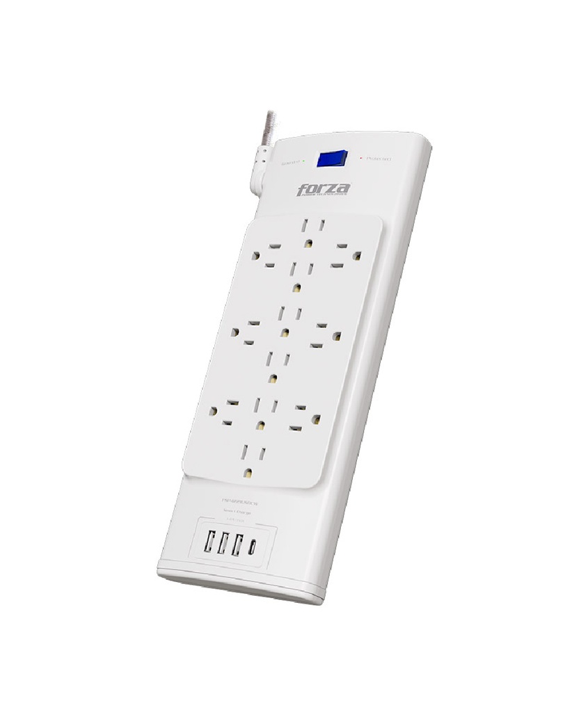 FORZA PROTECTOR VOLTAJE 1625W/ 2700J 12 SALIDAS 3-USBA