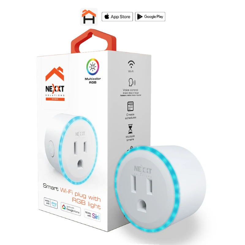 NEXXT ENCHUFE INTELIGENTE WIFI ANILLO LUZ RGB