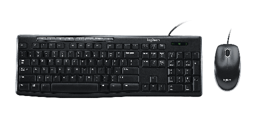 [920-002716] LOGITECH COMBO TECLADO Y MOUSE MK200 ALAMBRICO NEGRO