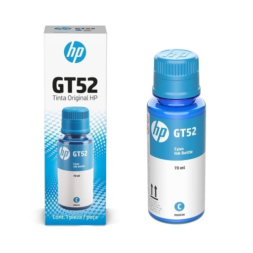 [M0H54AL] HP BOTELTINTA GT52 AZUL IMP 520, 580, 530, 720, 750