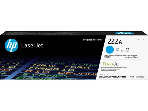 [W2221A] HP TONER LASERJET 222A AZUL IMP 3203, 3288, 3303, 3388