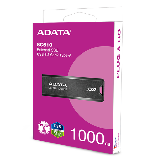 ADATA DISCO DURO ESTADO SOLIDO EXTERNO SC610 1TB USB