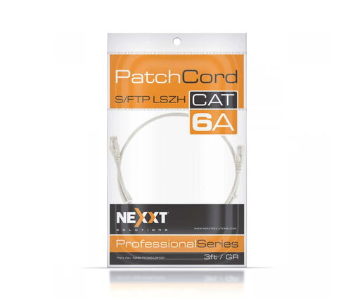[AB362NXT08] NEXXT PATCH CORD S/FTP CAT.6A MULTIFILAR 26AWG 3FT LSCH GRIS