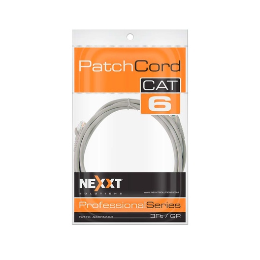 [AB361NXT23] NEXXT PATCH CORD UTP CAT.6 MULTIFILAR 24AWG 10FT CM GRIS