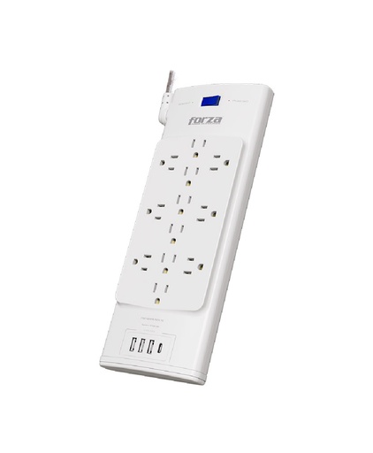 [FSP1221USBCW] FORZA PROTECTOR VOLTAJE 1625W/ 2700J 12 SALIDAS 3-USBA