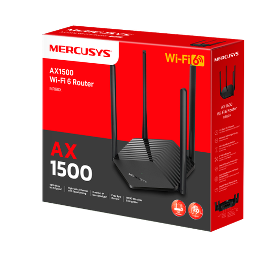 [MR60X] MERCUSYS ROUTER INALAMBRICO WIFI 6GB AX1500